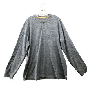 Orvis Active Henley Long Sleeve Shirt Mens XL Gray Performance Outdoors Hiking